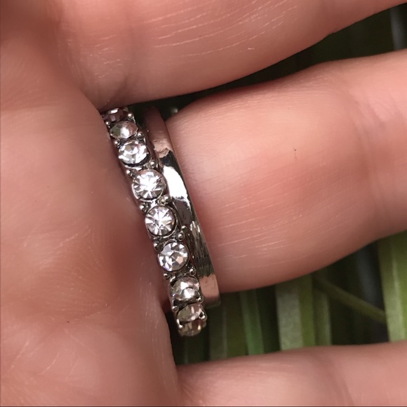 Sterling Silver ring band engagement set - Picture 7 of 8